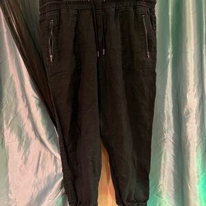 Athleta Black Linen Joggers